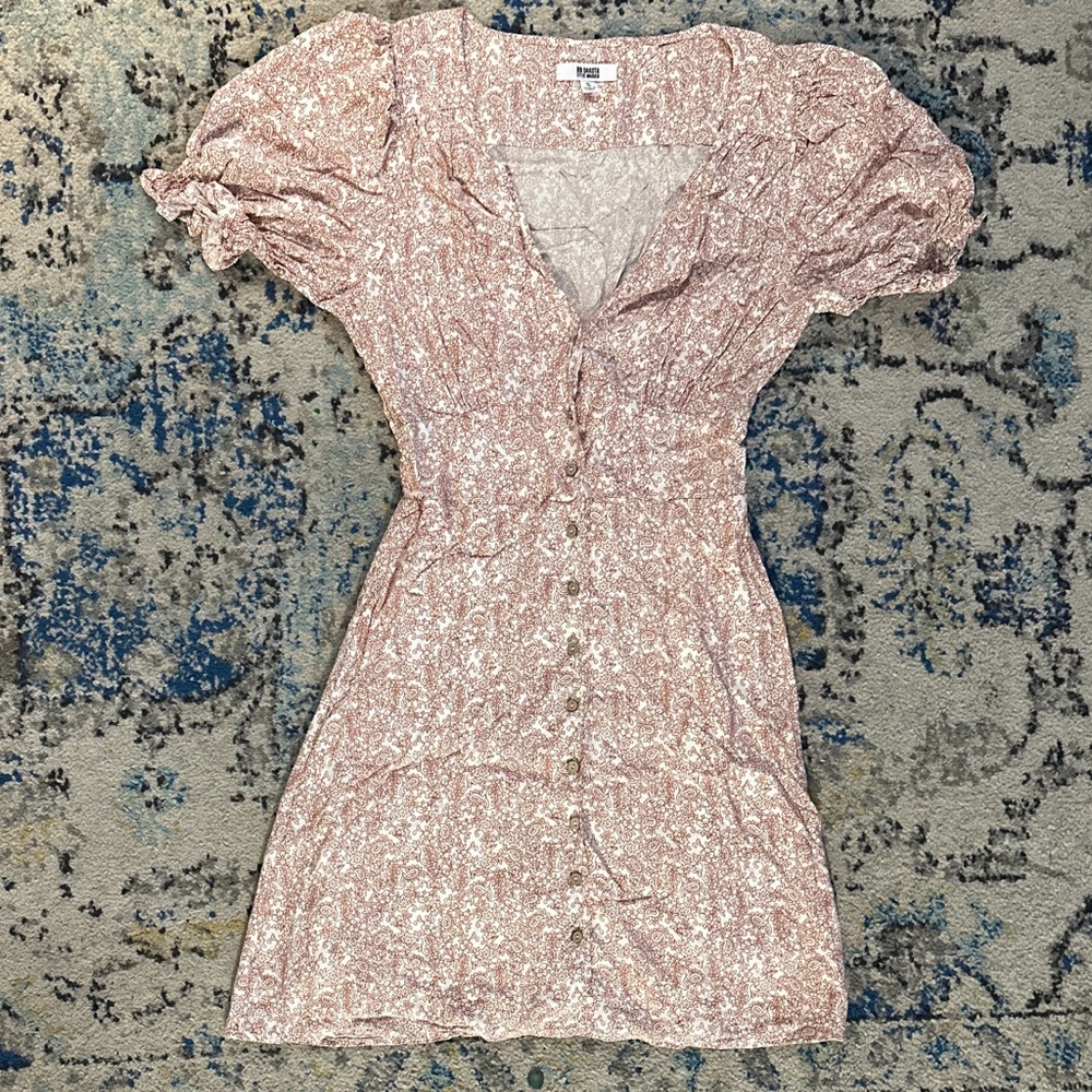 BB Dakota Steve Madden Floral Dress Women’s Size Small Button Down V Neck